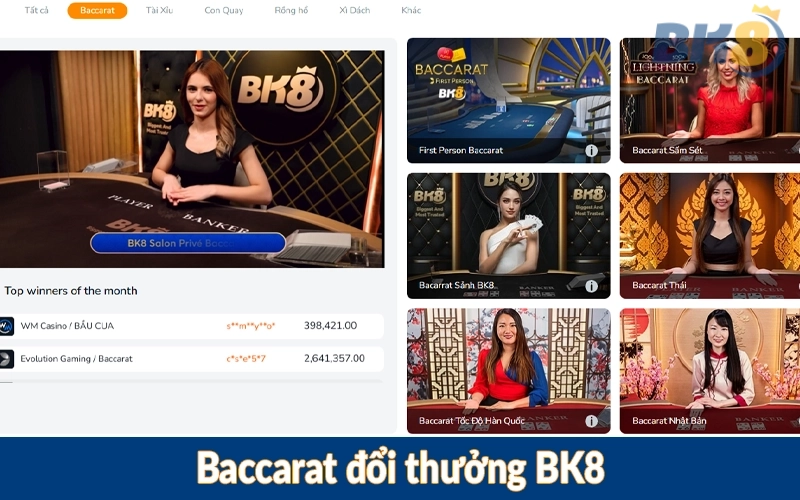 Baccarat đổi thưởng BK8