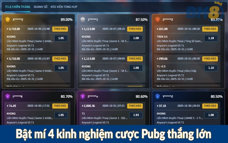 Bật mí 4 kinh nghiệm cược Pubg thắng lớn