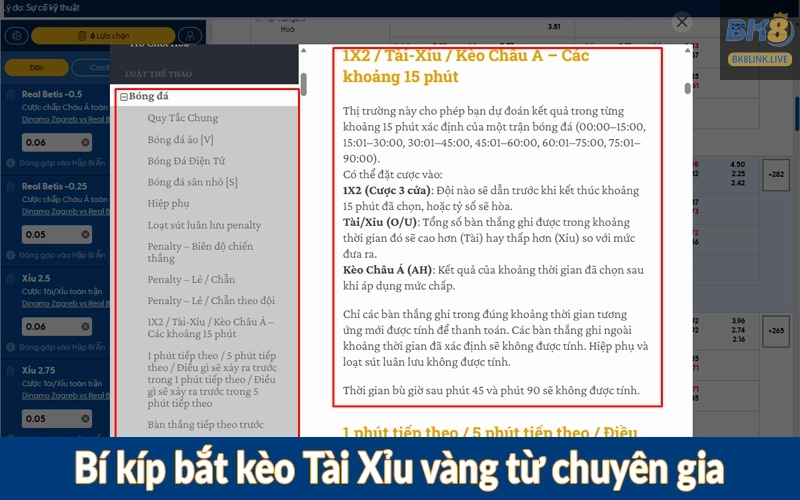 Bí kíp bắt kèo Tài Xỉu vàng từ chuyên gia