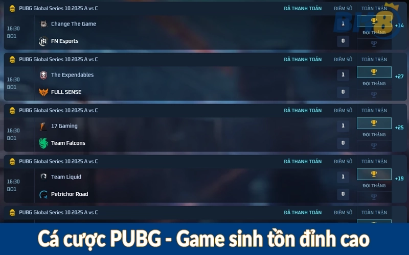 Cá cược PUBG - Game sinh tồn đỉnh cao