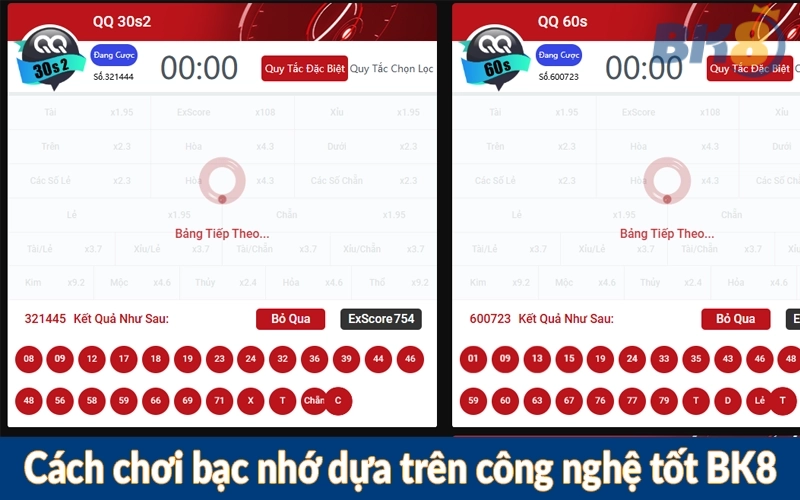 Cách chơi bạc nhớ dựa trên công nghệ tốt BK8