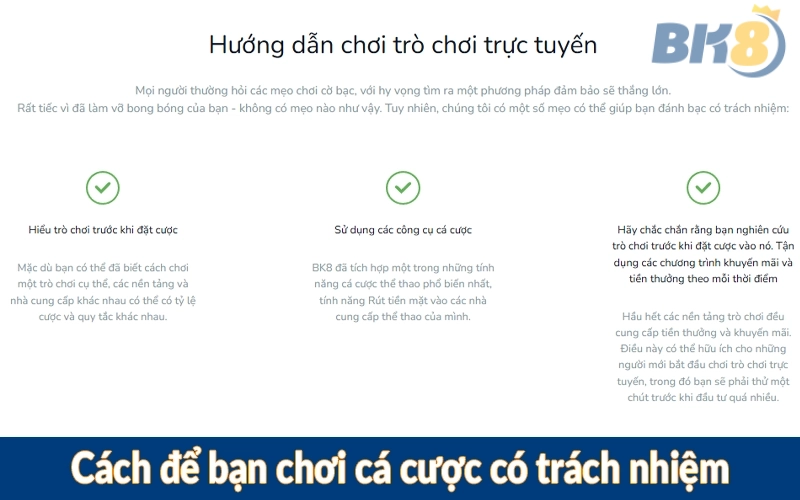 Cách để bạn chơi cá cược có trách nhiệm