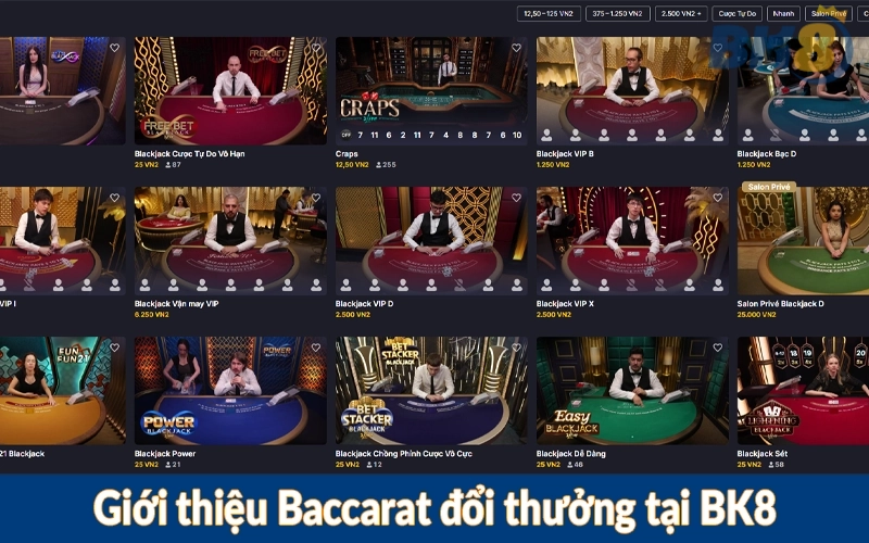 Giới thiệu Baccarat đổi thưởng tại BK8