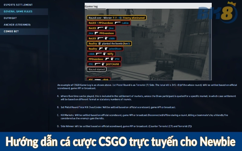 Hướng dẫn cá cược CSGO trực tuyến cho Newbie