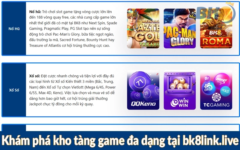 Khám phá kho tàng game đa dạng tại bk8link.live