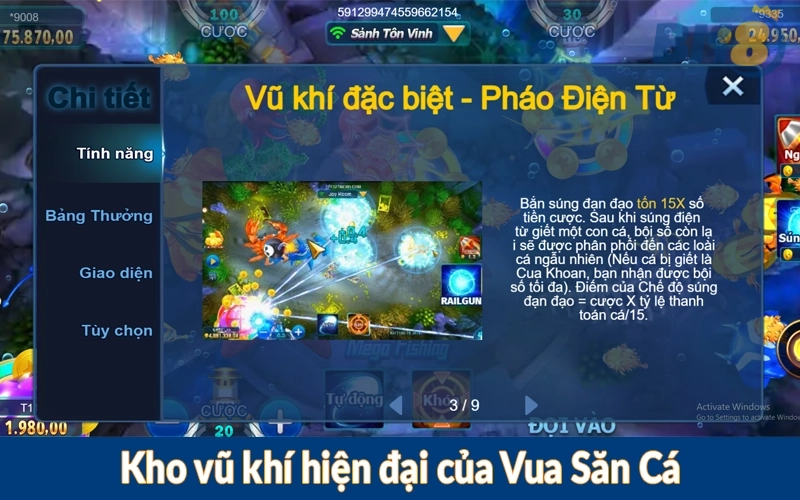 Kho vũ khí hiện đại của Vua Săn Cá