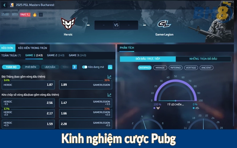 Kinh nghiệm cược Pubg