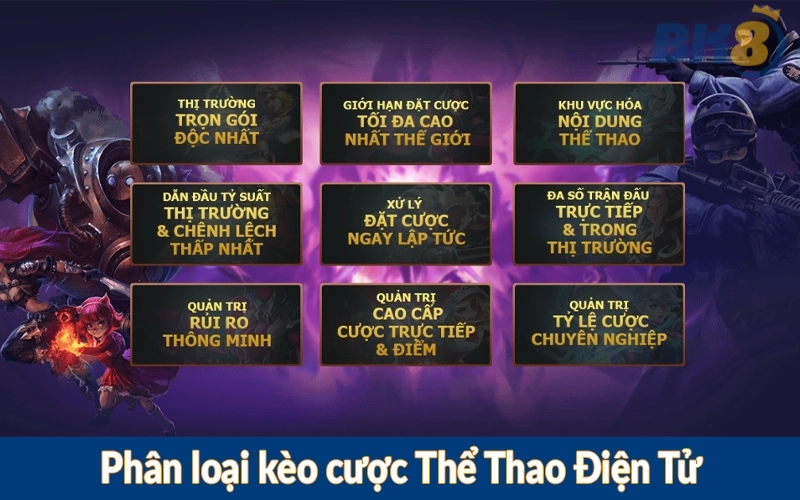 Phân loại kèo cược Thể Thao Điện Tử