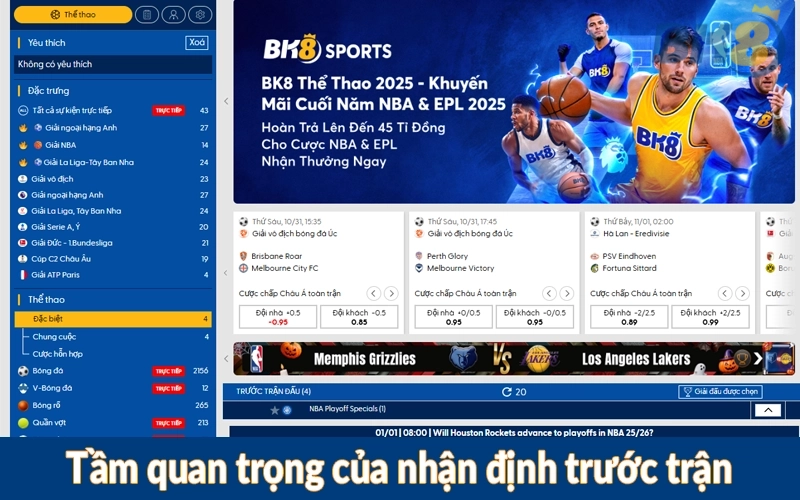 Tầm quan trọng của nhận định trước trận