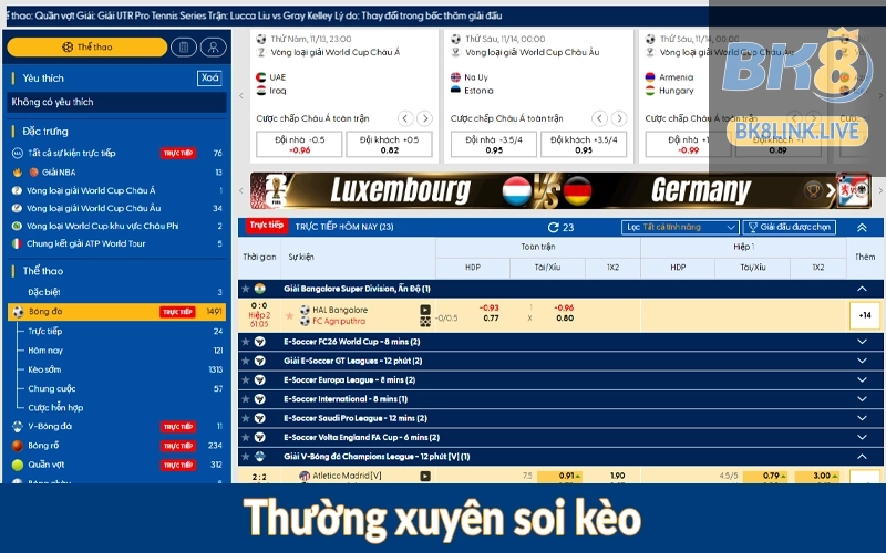 Thường xuyên soi kèo