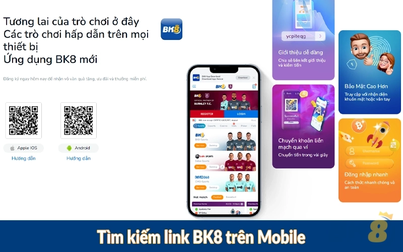 Tìm kiếm link BK8 trên Mobile